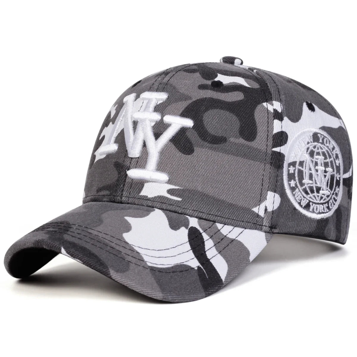 Unisex NY Embroidery Camouflage Baseball Caps Spring Autumn