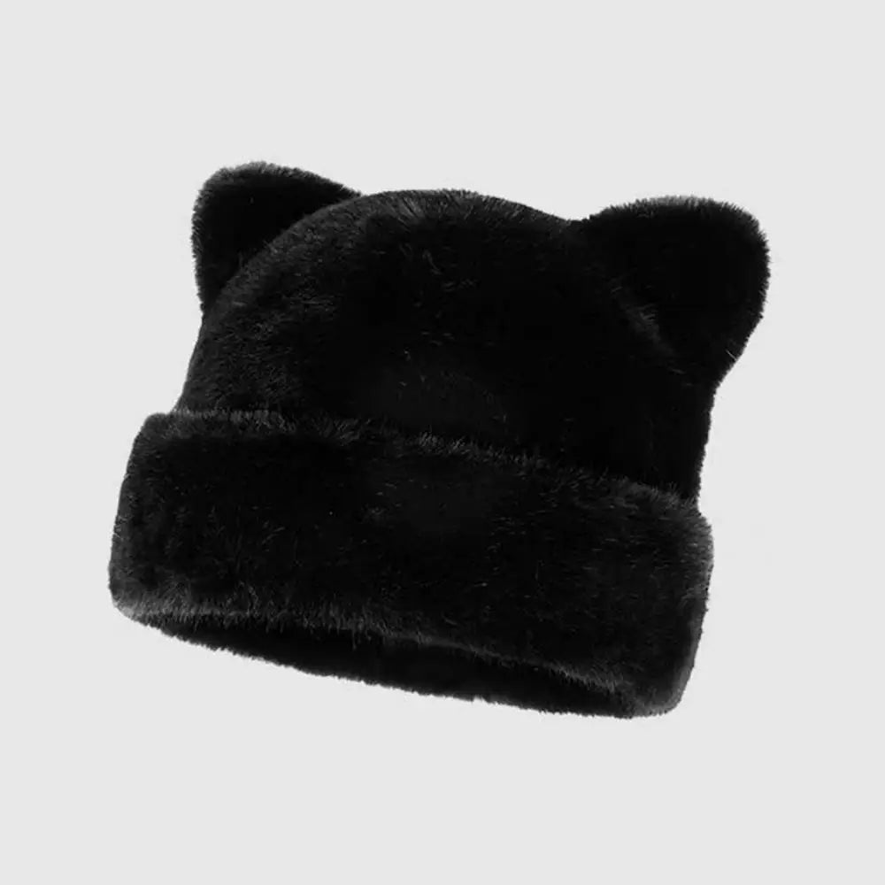 Leopard Print Fur Plush Beanie Teddy Bear Hat