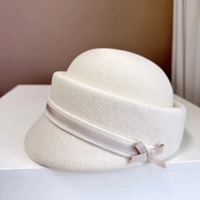 Autumn/Winter 100% Wool Hat For Women Soft Felt Hat - British Retro French