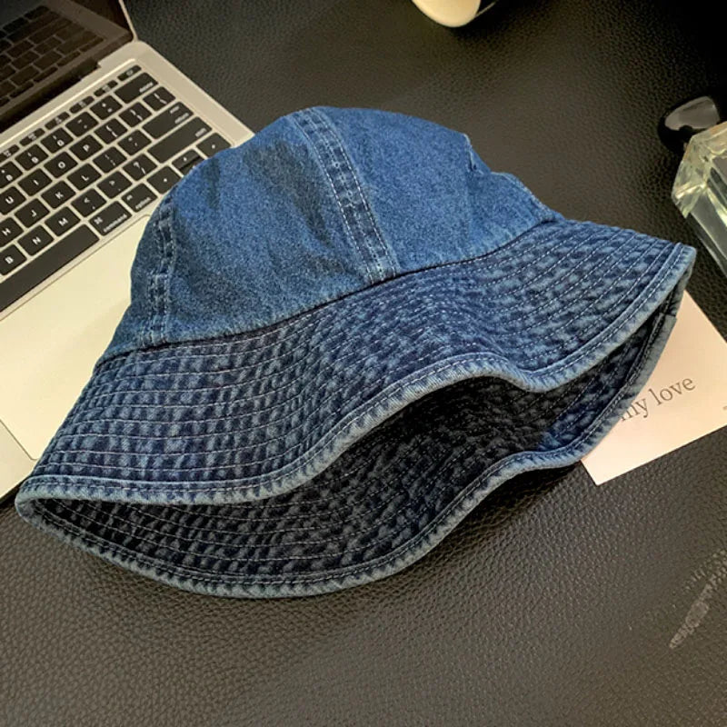 Retro Harajuku Style Denim Bucket Hats