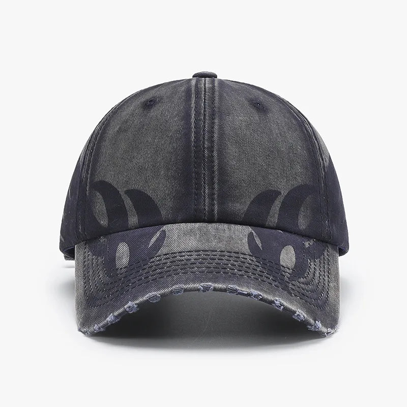 Unique Versatile Fashion Japanese Retro Washed Mixed-Color Ripped Baseball Cap