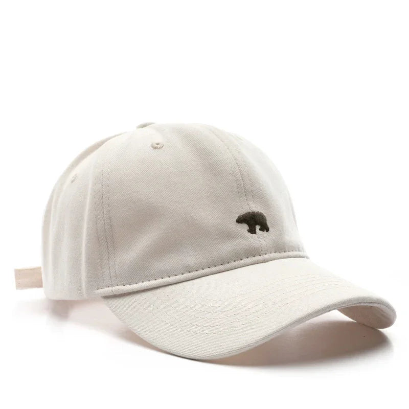 Women's Baseball Caps Polar Bear Embroidered Cotton Hat Adjustable Casual Visor Hats