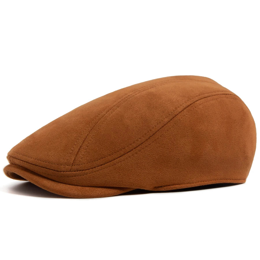 New Suede Autumn Winter Beret Fashion Vintage Men Women Newsboy Hat
