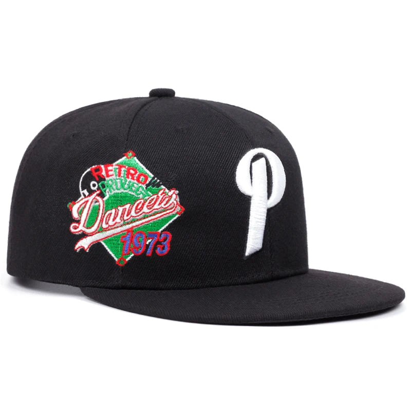 Personalized Flat brimmed Hat Side 1973 Letter P Embroidered Street HipHop Hat