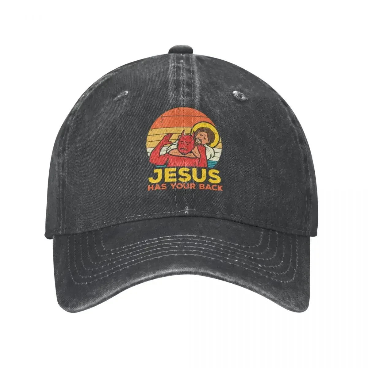 Jesus Has Your Back Retro Demon Baseball Cap