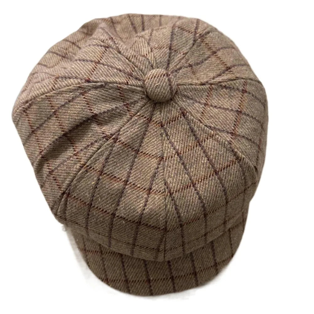 Adjustable Autumn Keep Warm Girls Korean Street Style Plaid Beret