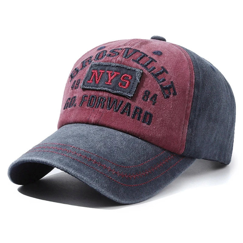 Unisex Washed Cotton Cap Letter Embroidery Baseball Cap For Men Women