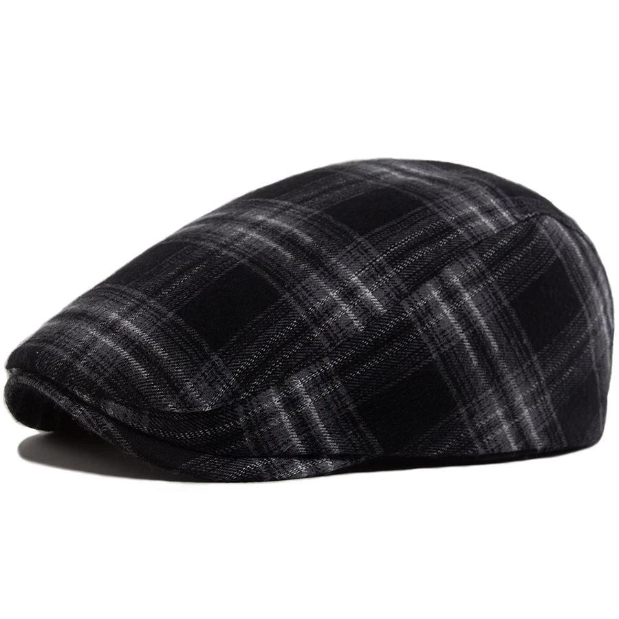 Plaid Herringbone Thin Beret Summer Men Women‘s Vintage Casual Flat Hat
