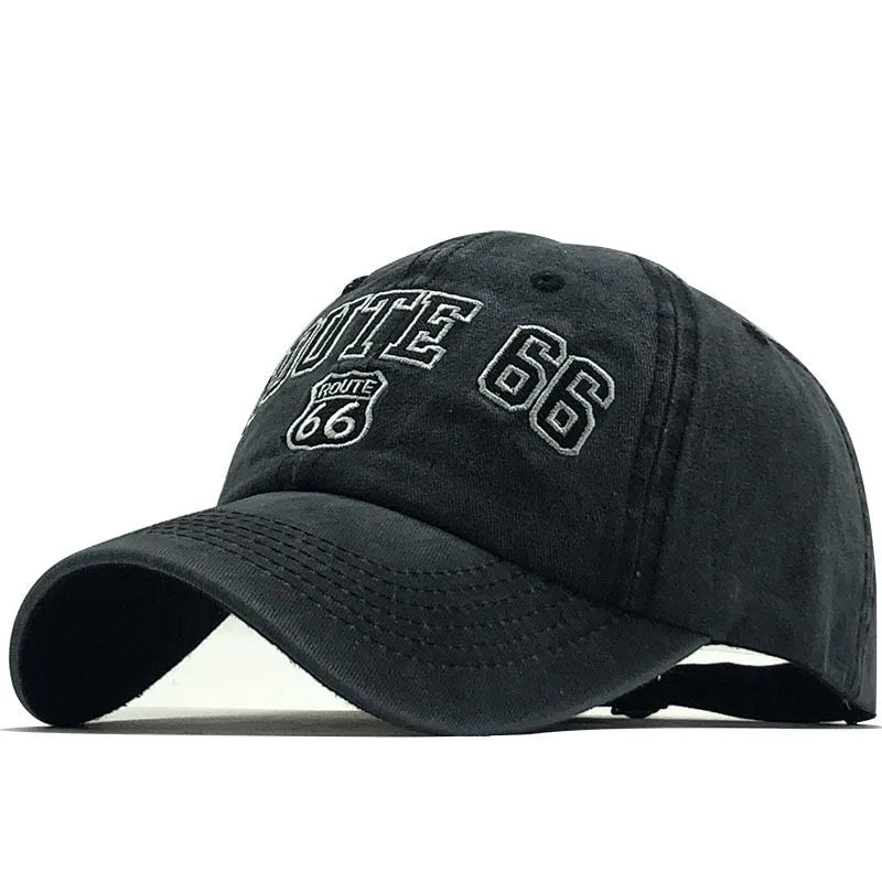 Summer New Pure Cotton Distressed Washed Baseball Cap Highway Embroidered Duckbill Cap Sunshade Hat