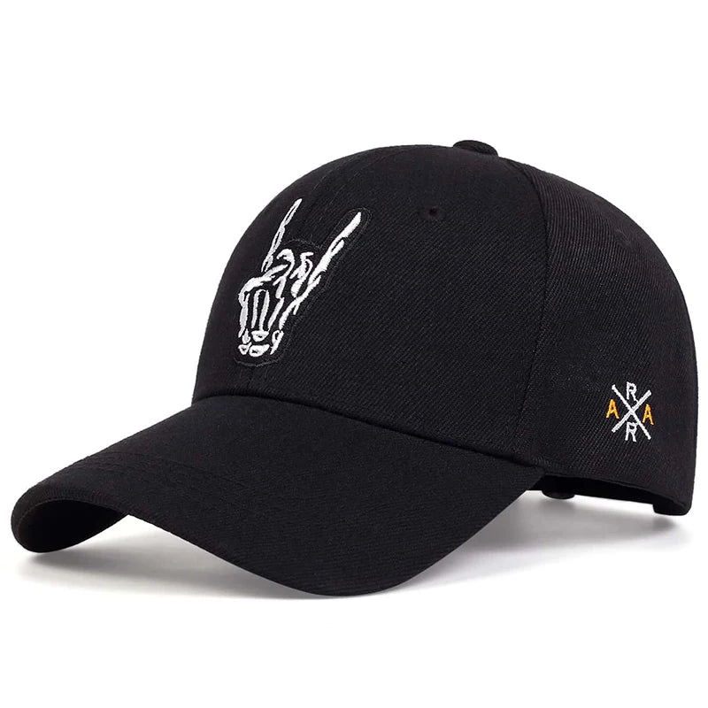 Unisex Skeleton Fingers Embroidery Baseball Caps Spring Autumn