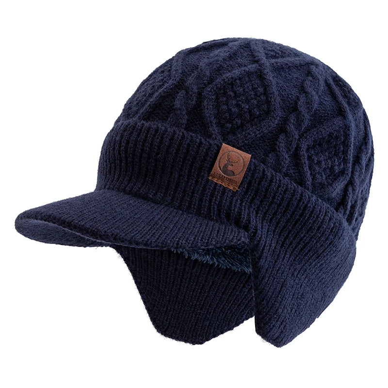 New Unisex Winter Hat Plush Fur Lined Warm Earflap Cap