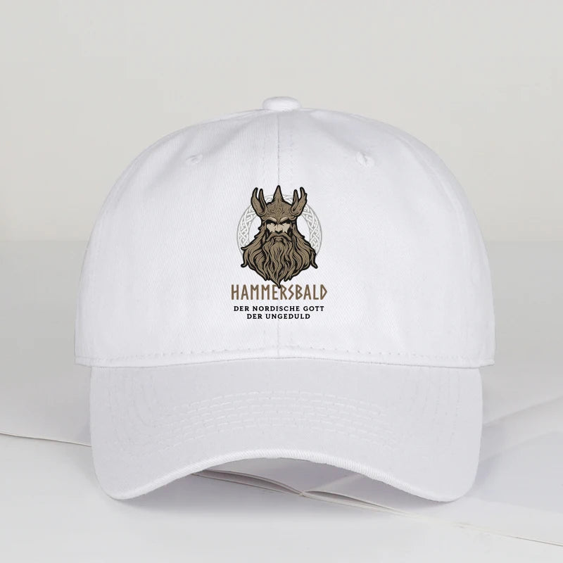 Hammers Bald Printed Baseball Cap Soft Comfortable Lightweight Breathable Adjustable Retro Viking Style