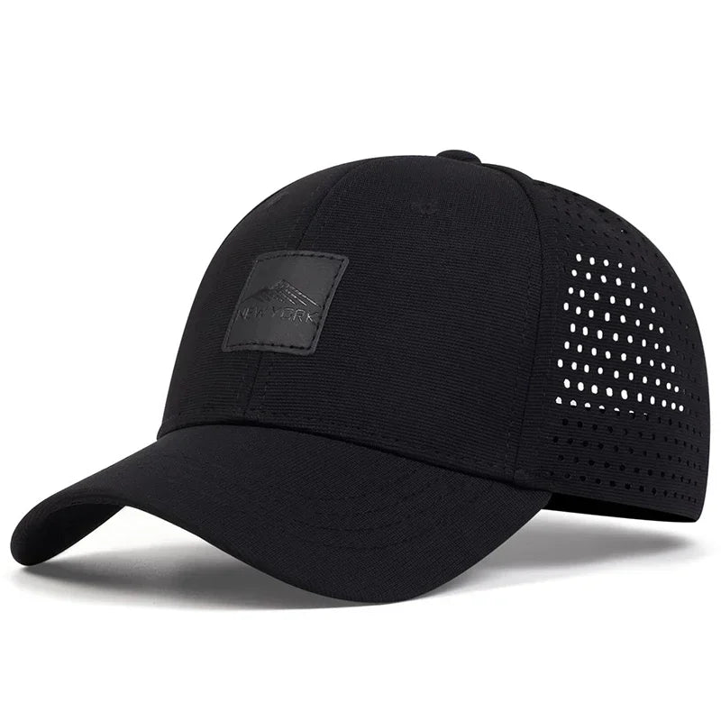 Unisex New York Label Laser Hollowed Out Baseball Net Caps
