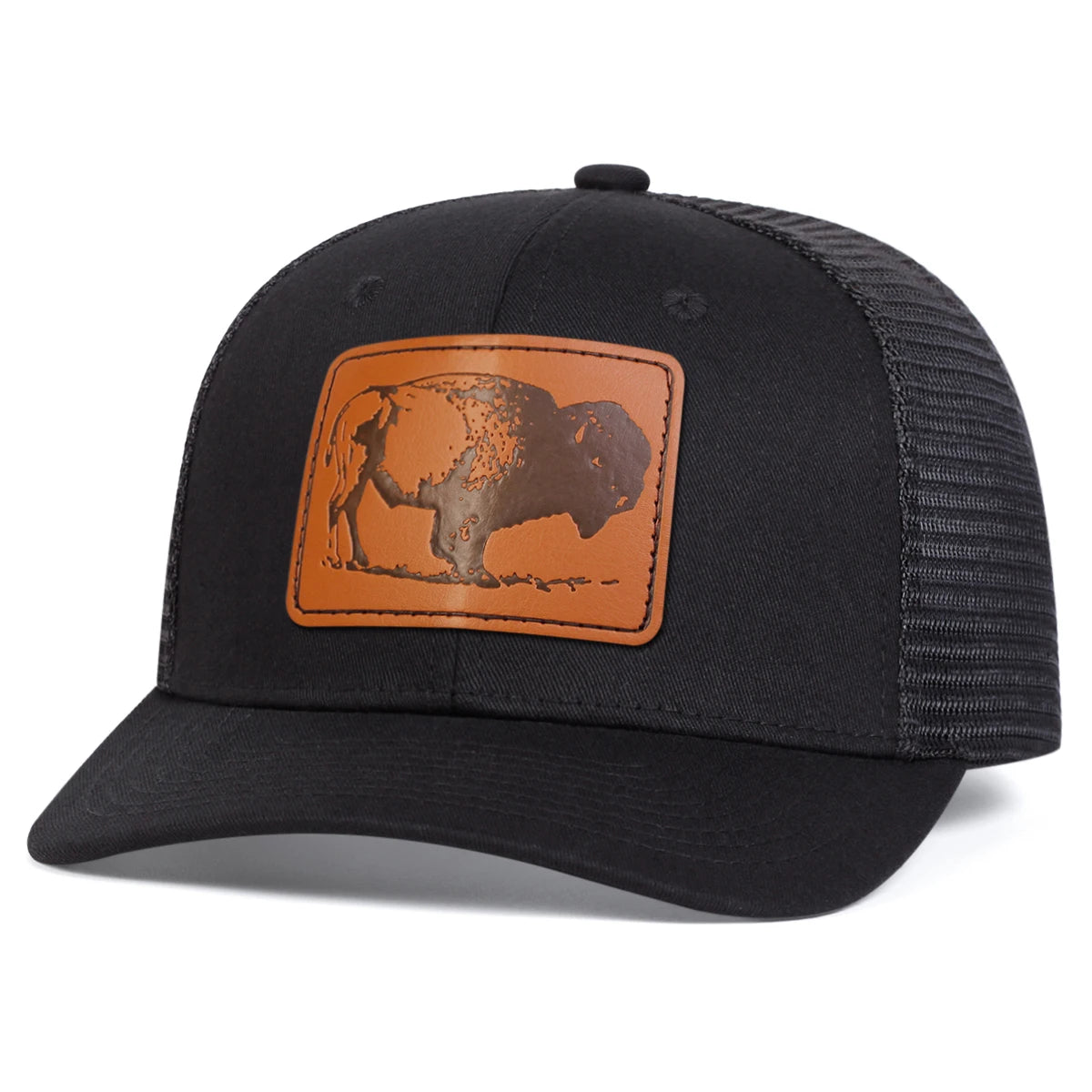 Unisex Yak Leather Label Baseball Net Caps Spring and Summer
