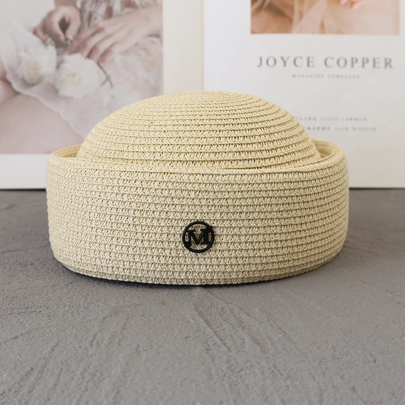 Straw Pillbox Hat Summer Beret Sun Hats