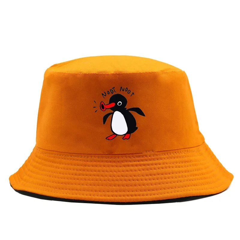 Summer Penguin Bucket Hat Reversible Bob Men Women Cotton
