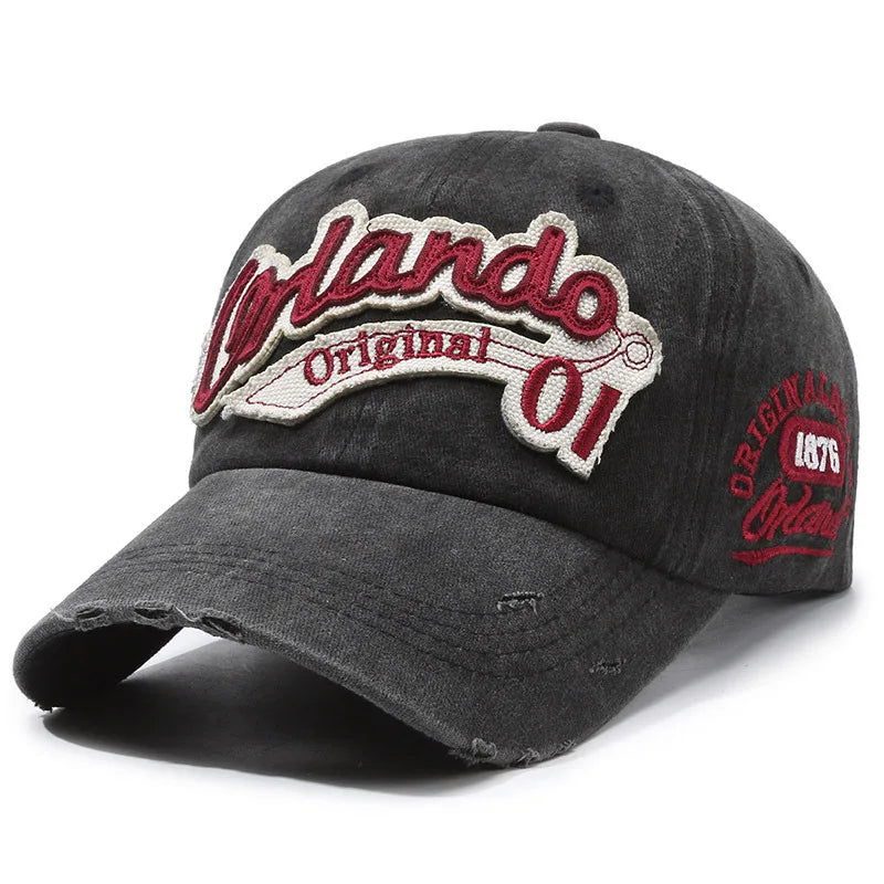American Retro Old Baseball Cap Soft Top Big Head Circumference Showing Face Small Cap Outdoor Letter Embroidered Sun Hat