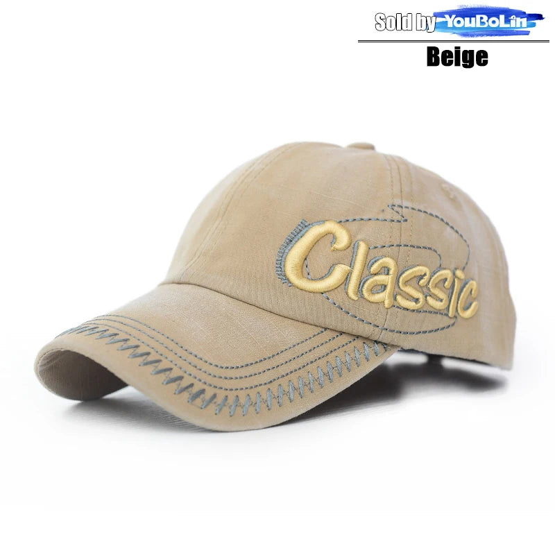 Baseball Cap Korean Style Trendy New Washed Distressed Hat Retro Letter 3D Embroidered Sun Cap
