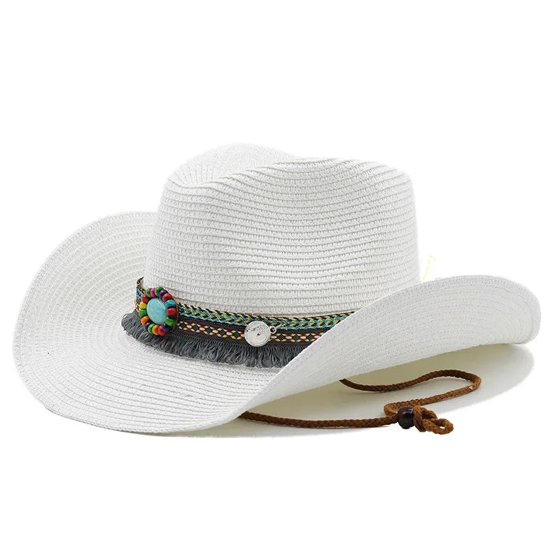 Summer Beach Bohemia Jazz Cap Unisex Breathable Outdoor Holiday Sun Hat