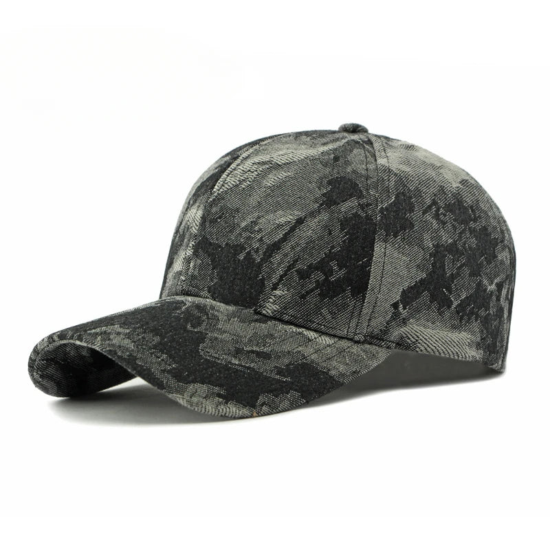 Western Washed Denim Hardtop Jacquard Adjustable