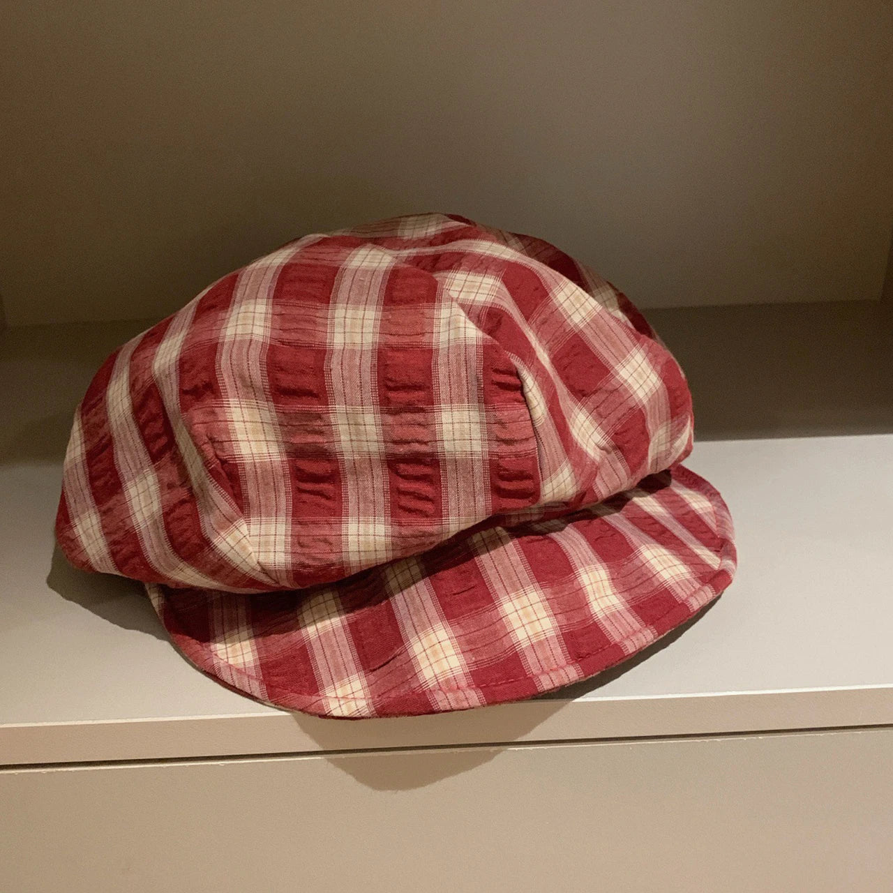 Fashion Plaid Beret Hat Girls Retro Octagonal Hat