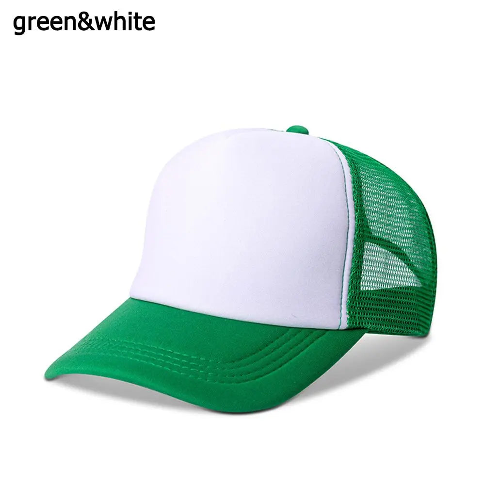 1PC Fashion Unisex Plain Baseball Cap Flat Visor Cap Mesh Curved Men Women