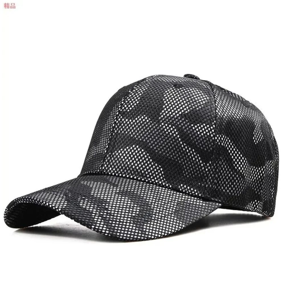 Grid Unisex Camouflage Baseball Cap Unisex Adjustable Sun Hat Men