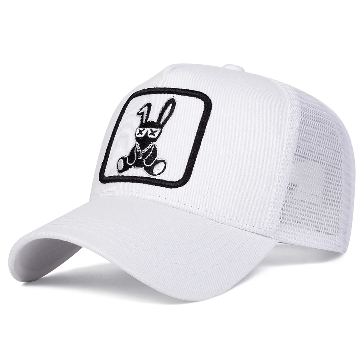 Unisex Cartoon Rabbit Embroidery Baseball Net Caps Spring and Summer