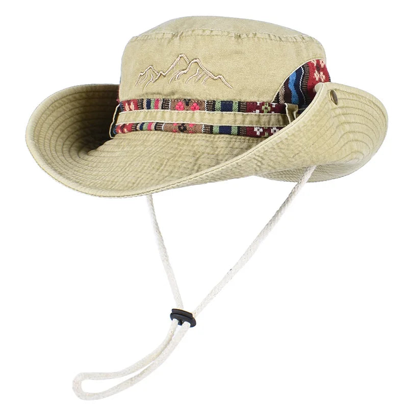 Summer Panama Bucket Hat Men Women 2026 Embroidered Bob Cap