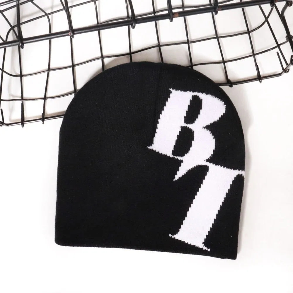 Fashion Printing Knitting Cap Hat Y2k Fiber Cold Cap Keep Warm Couple Warm Hats Outdoor
