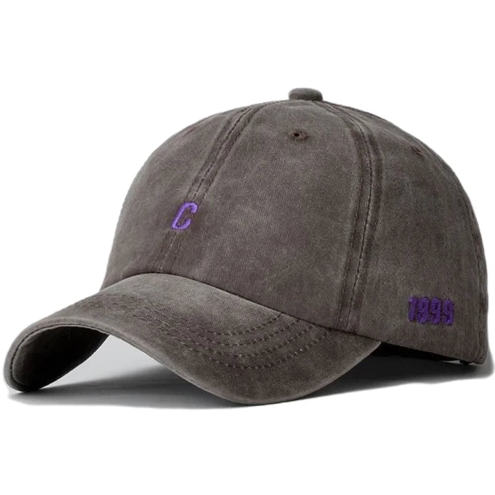 Unisex Washed Cotton Cap Letter C Embroidery Baseball Cap For Men Women
