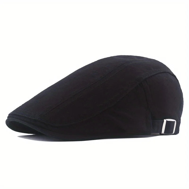 Men's Classic Cotton Newsboy Hat, Vintage Cabbie Cap