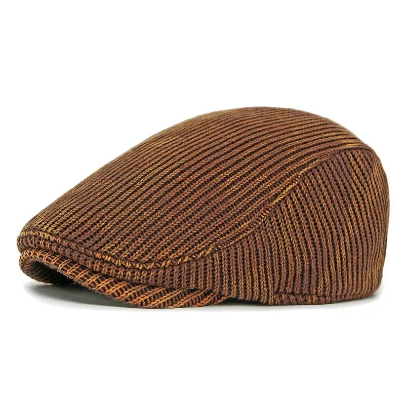 Autumn Winter Polyester Print Warm Newsboy Caps Men Flat Cap Women