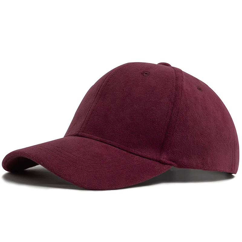 Women Suede Baseball Caps Autumn Winter Solid Fashion Men Hip Hop Cap