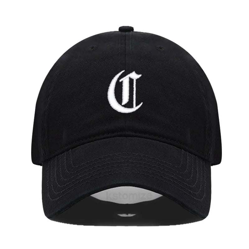 Old English Letter A-Z Embroider Baseball Cap For Men Women