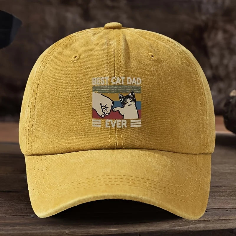 Best Cat Dad Hat with Claw Print and Cat Pattern Buckle Design Suitable for Outdoor Activities, Travel, Fun Styling