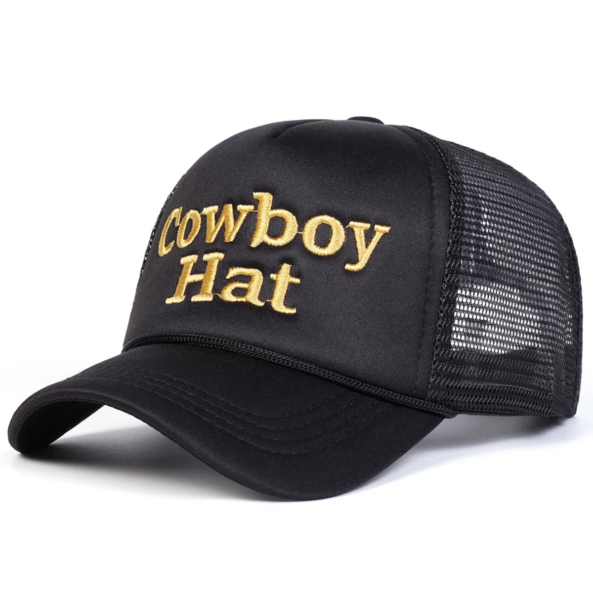 Unisex Cowboy Hat Letter Embroidery Baseball Net Caps Spring Summer