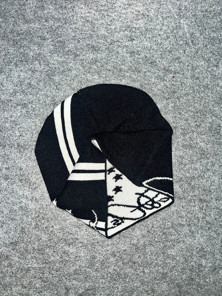 2026 New Trendy Brand Black Loose Soft Elastic Knitted Hat