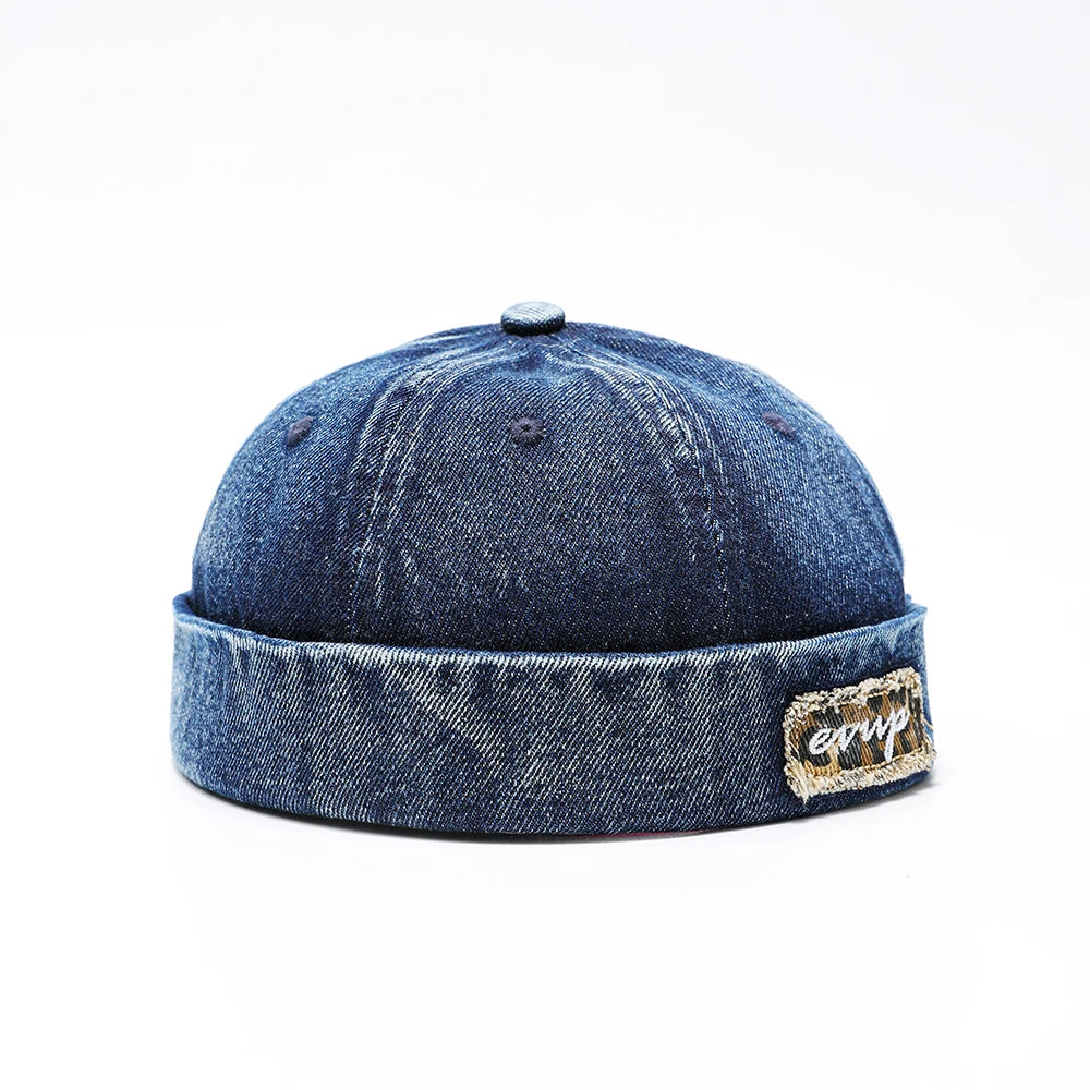 Denim Docker Hat Fashion Brimless Beanie Hat