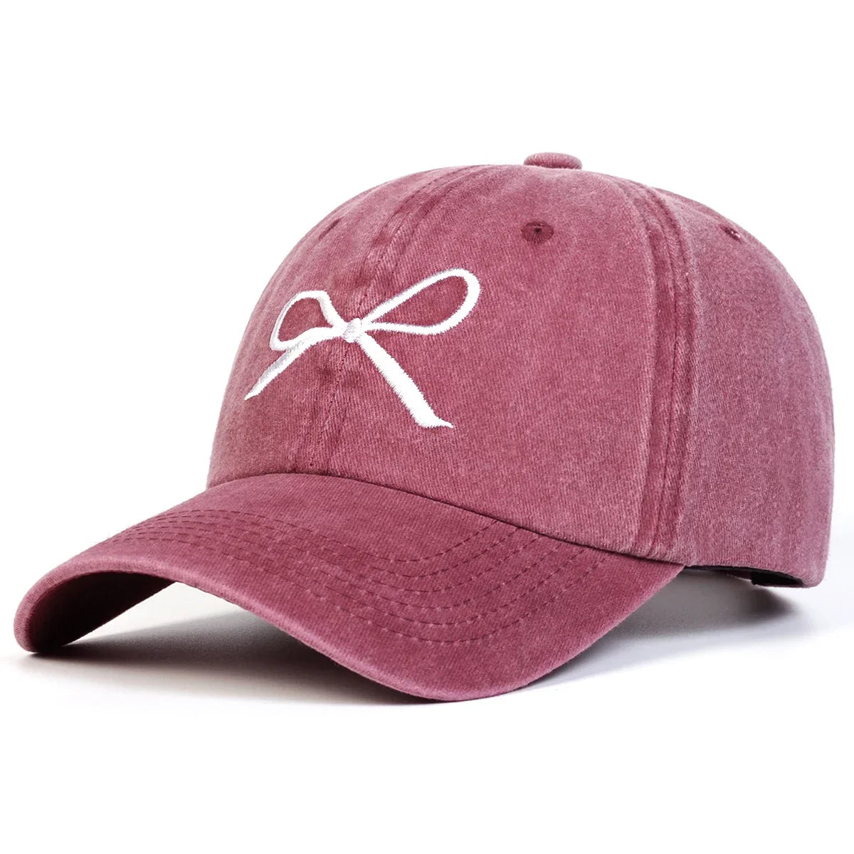 Unisex Bow Embroidery Wash Baseball Caps Spring And Autumn Outdoor