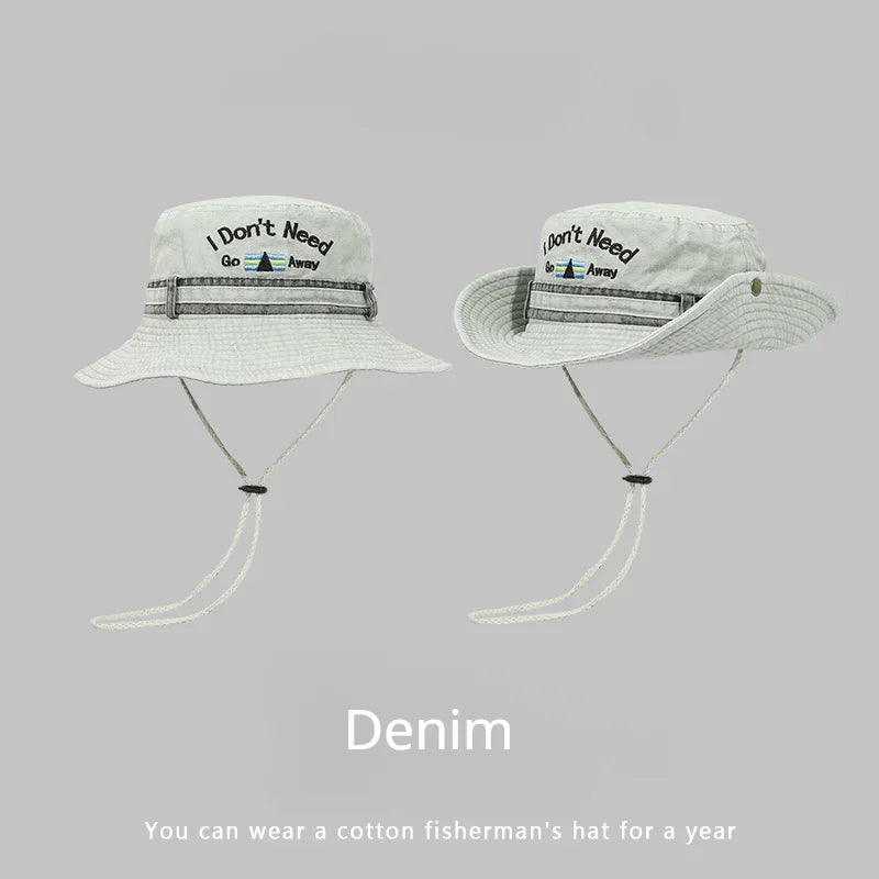 Y2K Bucket Hats For Man Women Beach Anti-Sun Panama Outdoor