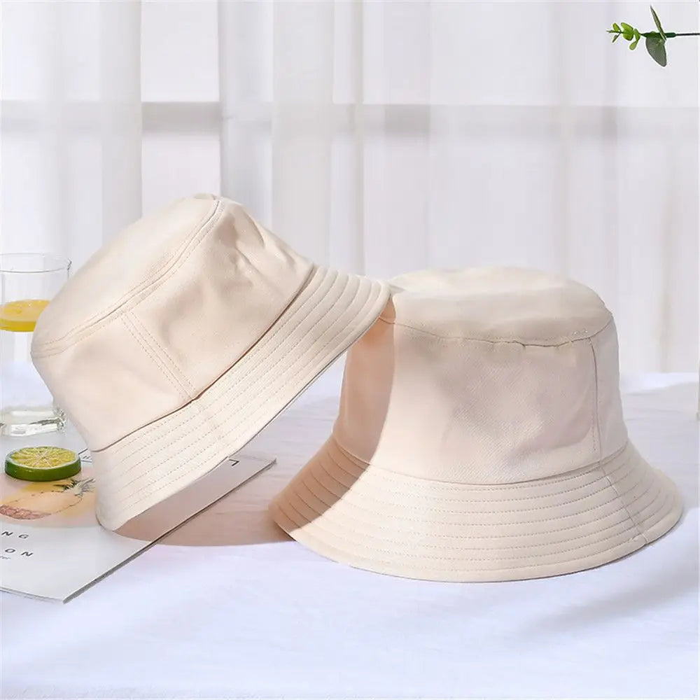 Cotton Summer Foldable Bucket Hat Unisex Women Outdoor Sunscreen Hat