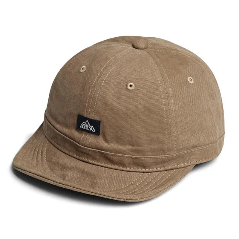 American Vintage Soft Brim Duckbill Cap Workwear Style Short Brim Baseball Cap Street Casual Hat