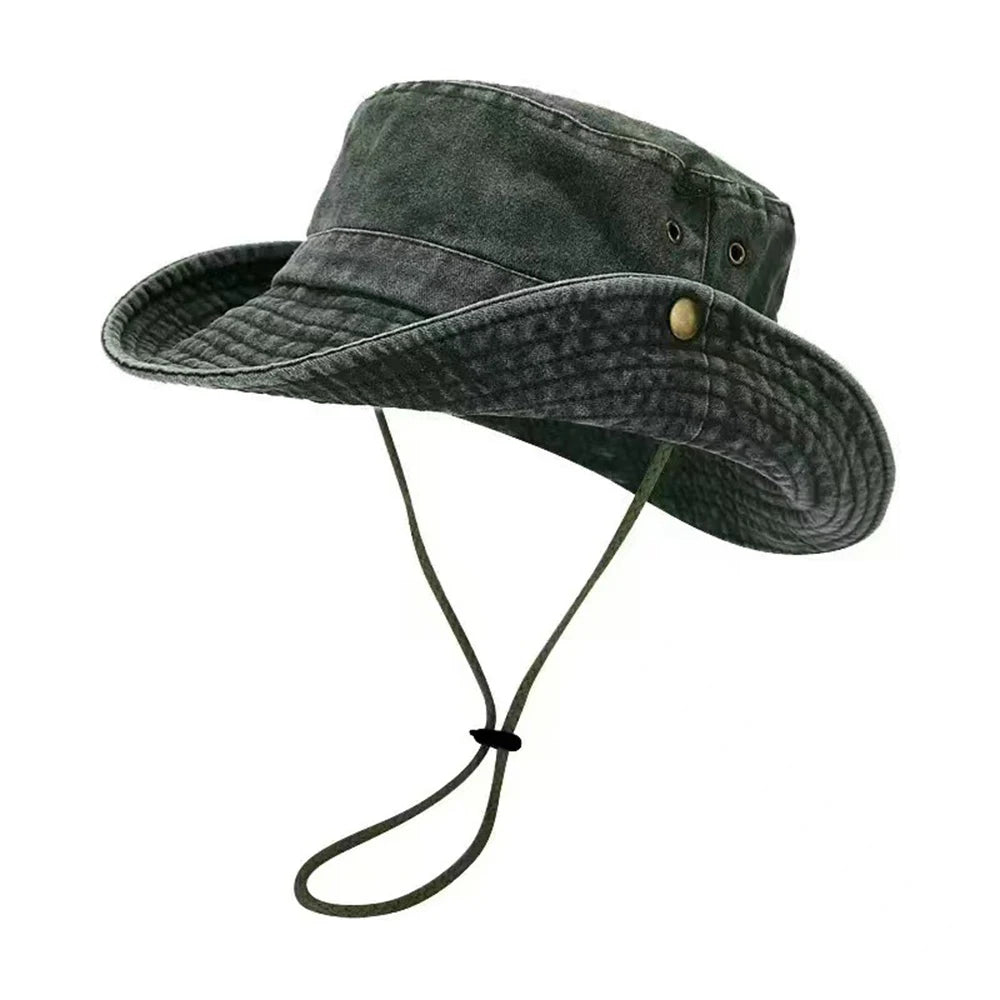 Outdoor Sun Protection Hat Vintage Washed Cotton Bucket Hat