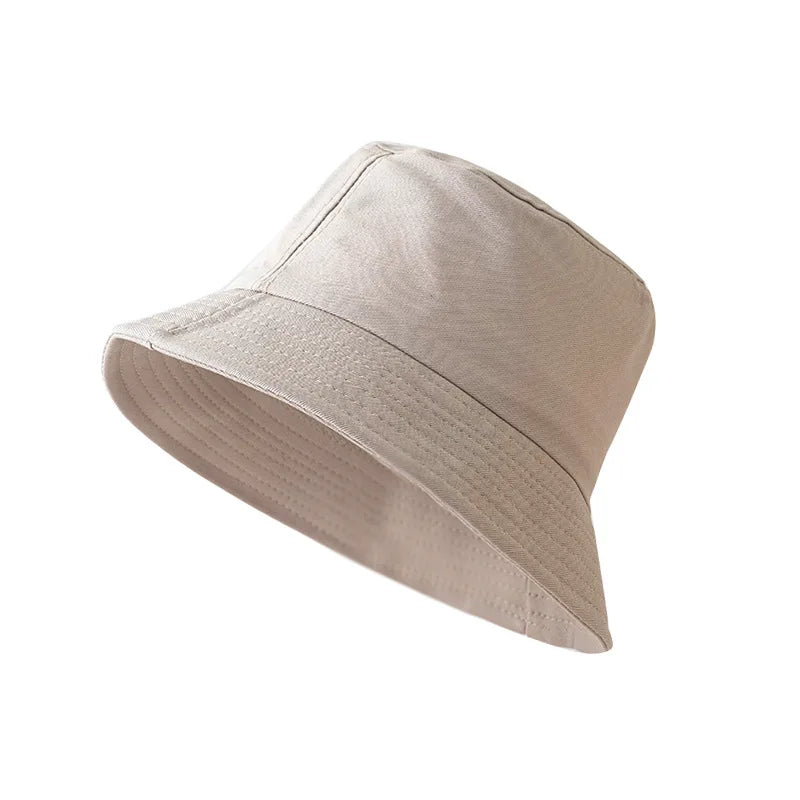 Solid Color Fisherman Hat Korean Trendy Hip Hop Bucket Hat Summer Flat Top Sun Cap Casual Outdoor