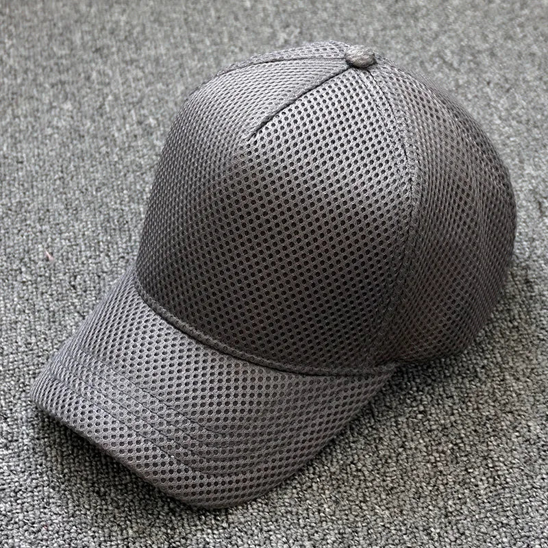 Men's Mesh Baseball Cap Summer Breathable High Crown Sun Hat