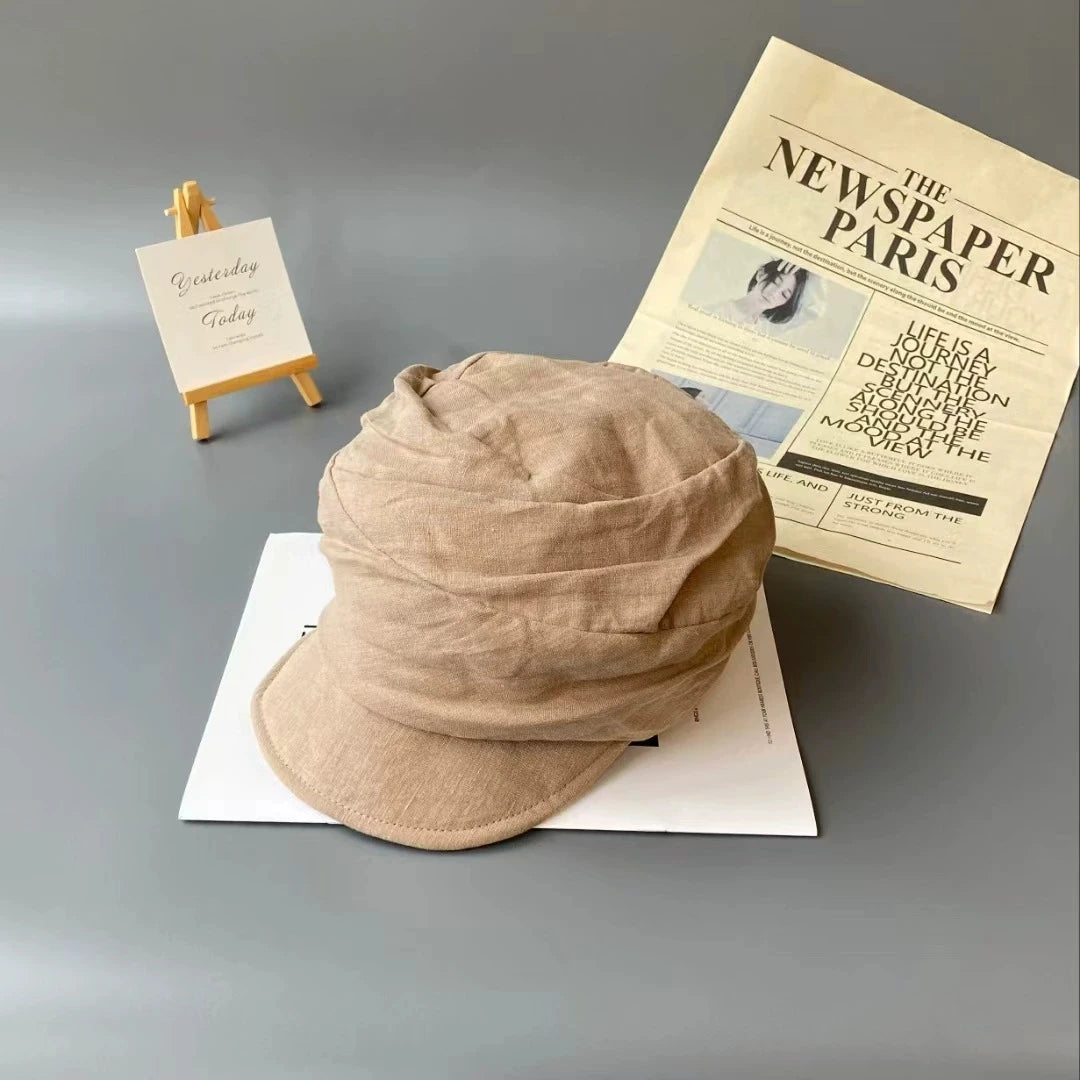 Lightweight Breathable Linen Newsboy Cap