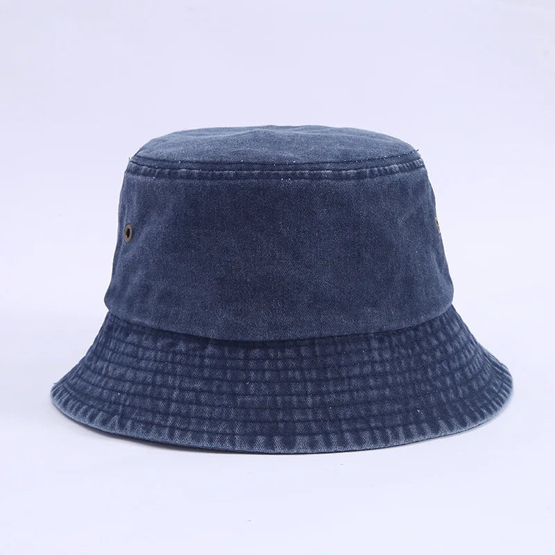 Bucket Hat Washed Denim Cap Men Panama Hats