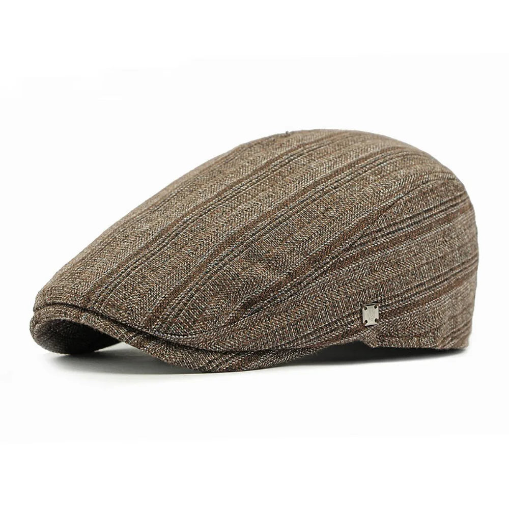 Fashion Retro Newsboy Cap Versatile Adjustable Stripe Berets