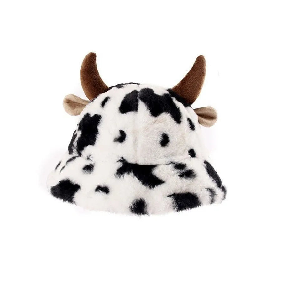 Women's Cow Print Horn Fisherman Hat
